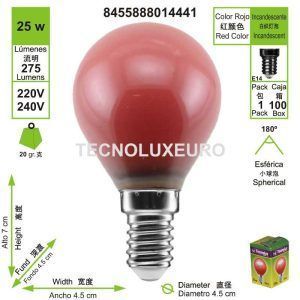 bombilla-incandescente-esferica-e14-rojo-25-w