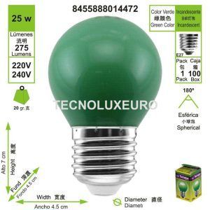 bombilla-incandescente-esferica-e27-verde-25-w