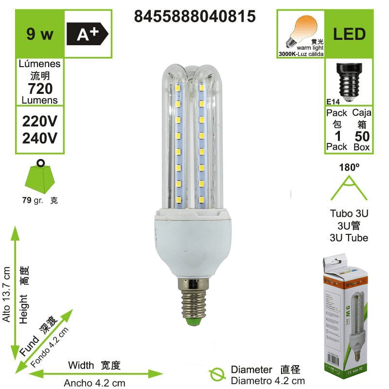 bombilla-led-3u-tubo-e14-3000-k-luz-calida-9-w