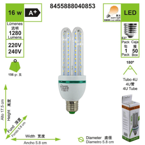 bombilla-led-4u-tubo-e27-3000-k-luz-calida-16-w