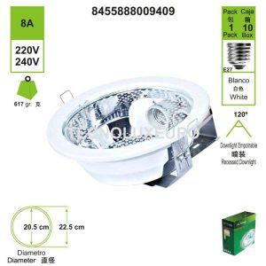 downlights-empotrable-e27-8-a-2-luces-metal-blanco