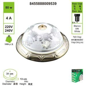 plafon-vintage-escudo-laton-e14-4-a-cristal-y-metal-laton