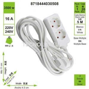 base-multiple-2-enchufes-16-a-blanco-5-m