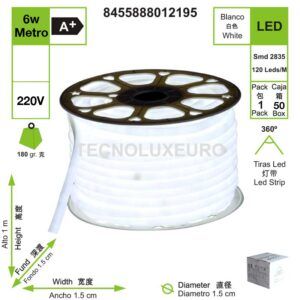 Tiras LED 220V y Neón Flex IP65 (Corte a Medida)
