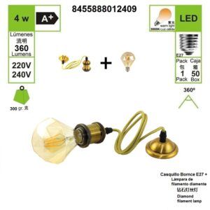 lampara-led-4w-filamento-diamante--casquillo-bronce-e27