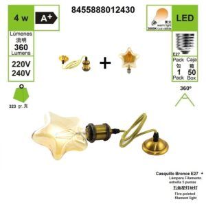 lampara-led-filamento-4w-estrella--casquillo-bronce-e27
