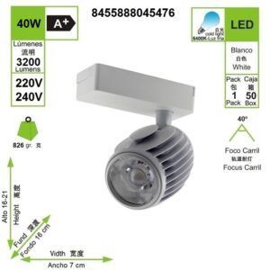 led-foco-carril-blanco-40w-luz-fria-6400k-220v