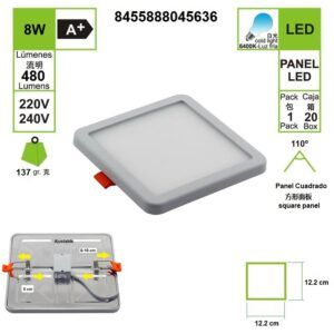 led-panel-cuadrado-8w-empotrable