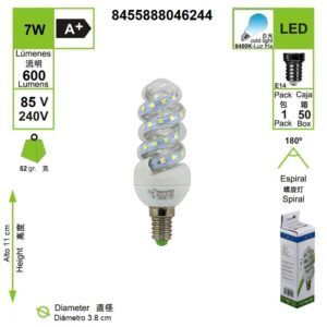 bombilla-led-mini-espiral-e14-6000-k-luz-fria-7-w