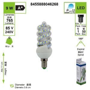 bombilla-led-mini-espiral-e14-6000-k-luz-fria-9-w