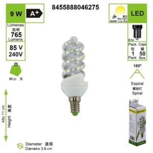 bombilla-led-mini-espiral-e14-4000-k-luz-dia-9-w