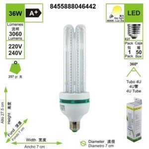 bombilla-led-4u-tubo-e27-4000-k-luz-dia36-w