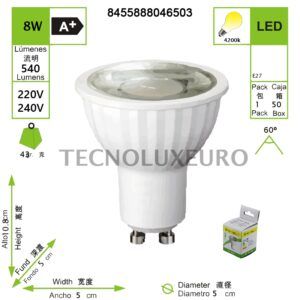 BOMBILLA LED GU10 8W 220-240V 4200K