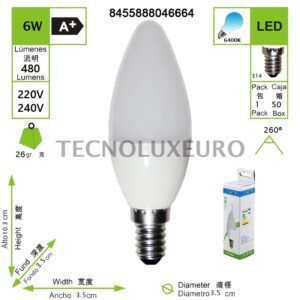 bombilla-led-tipo-vela-6w-e14-480lm--6400k