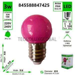 bombilla-led-esferica-g45-230v-3w-e27-rosa