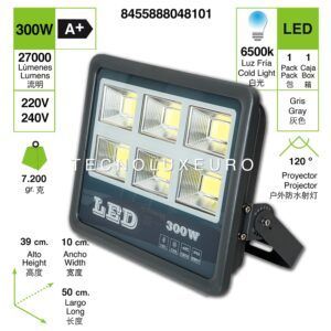 toplanet-300w-floodlight-led-foco-proyector-led-para-exterior-iluminacion-decoracion-6500k-luz-fria-ip66-gris-clase-de-eficienci