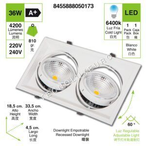 concha-plana-techo-2-agujeros-color-blanco-con--bombilla-ar111-6400k-luz-fria
