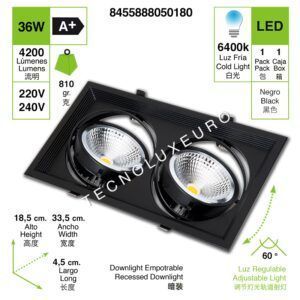 concha-plana-techo-2-agujeros-color-negro-con--bombilla-ar111-6400k-luz-fria