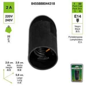 porta-lamparas-e14-color-negro