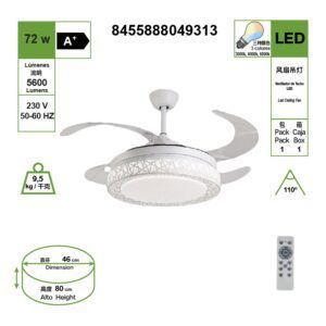 VENTILADOR TECHO LUZ LED