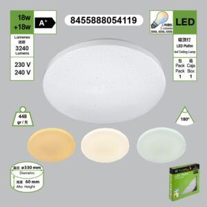 LED Plafón 18W + 18W + 330MM
