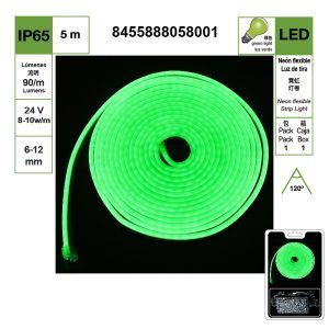 TIRA DE LUZ DE NEÓN LED DE LUZ VERDE DE 6-12 MM, PERLAS DE LÁMPARA DC 24 V 2835-120, JUEGO DE 5 METROS {CONTROLADOR INCLUIDO}