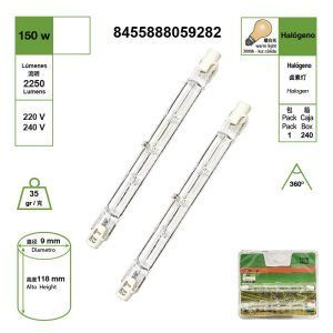 HALOGENA LINEAL 150W R7S 118MM [2 PIEZAS}