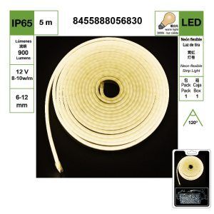 TIRA DE LUZ DE NEÓN LED DE LUZ NATURAL DE 6-12 MM, 4000 K, CUENTAS DE LÁMPARA DC 12 V 2835-120, JUEGO DE 5 METROS {INCLUYE CONTROLADOR}