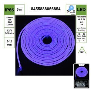 TIRA DE LUZ DE NEÓN LED DE LUZ AZUL DE 6-12 MM,PERLAS DE LÁMPARA DC 12 V 2835-120, JUEGO DE 5 METROS {INCLUYE CONTROLADOR}