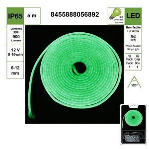 TIRA DE LUZ DE NEÓN LED DE LUZ VERDE DE 6-12 MM, PERLAS DE LÁMPARA DC 12 V 2835-120, JUEGO DE 5 METROS {INCLUYE CONTROLADOR}